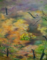 Marga von Garrel (273) - Marga von Garrel, Eingezäunt, 1999, Öl/Leinwand, Luzie-Uptmoor-Stiftung Lohne Marga von Garrel (273)