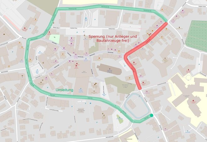 Sperrung Brinkstraße wegen Pfarrzentrum