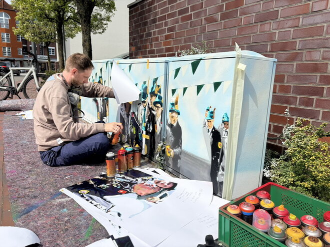 Graffiti Stromkästen an der Vogstraße
