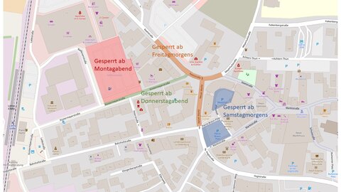 Sperrungen zum Herbstmarkt