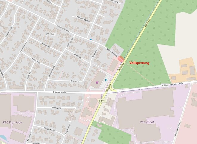 Sperrung der Wicheler Straße
