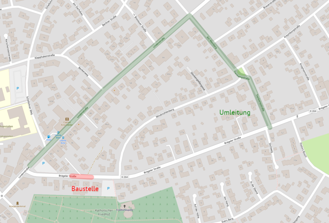 Sperrung der Brägeler Straße