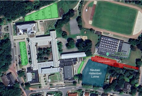 Hallenbad Baustart Parkplätze