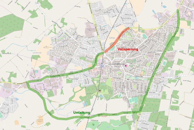 Vollsperrung Vechtaer Straße