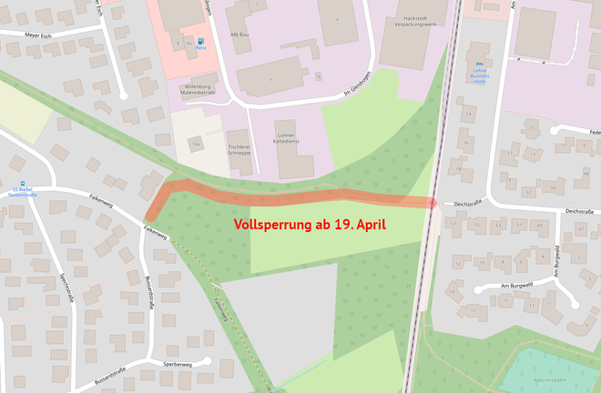 Neuer Radweg am Falkenweg