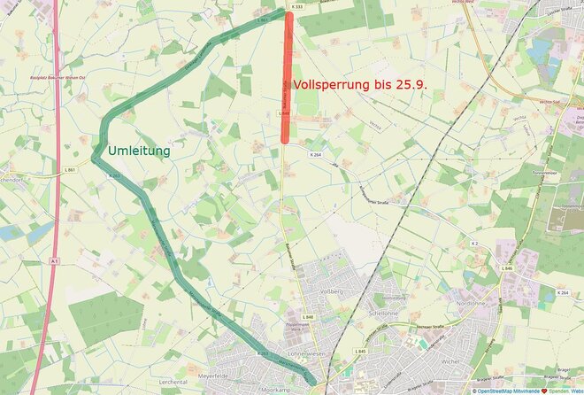 Sperrung der Bakumer Straße