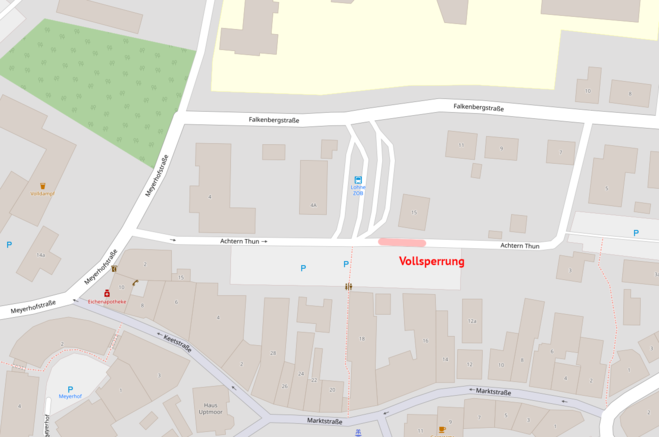 Sperrung Achtern Thun in Lohne