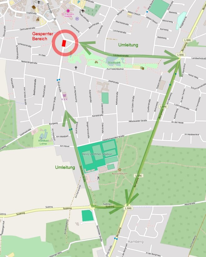Sperrung der Brinkstraße