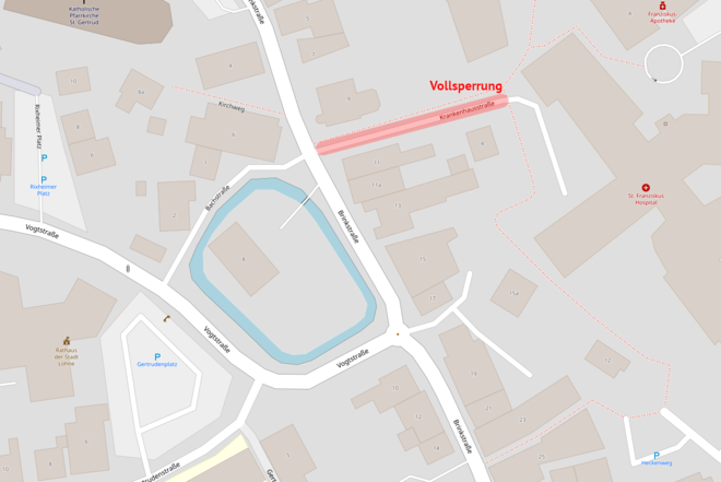 Sperrung der Krankenhausstraße