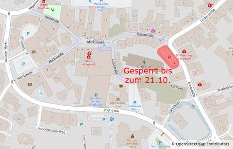 Sperrung Parkplatz Altes Rathaus